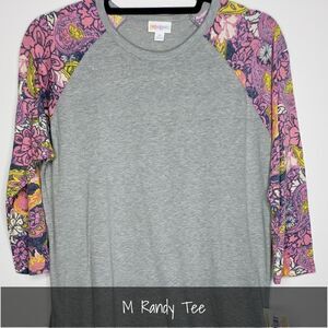 LuLaRoe Randy Medium Gray Floral Paisley NEW